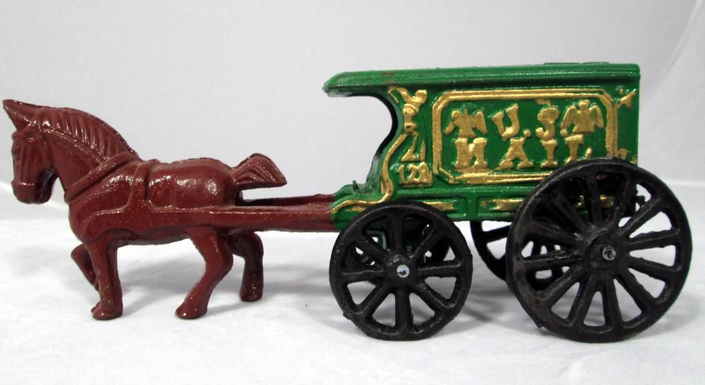 Cast Iron US Mail Horse Carriage