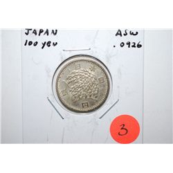 Japan 100 Yen Foreign Coin; .0926 ASW; EST. $4-6