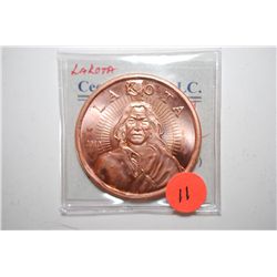 2010 Lakota Copper Round; .999 Fine Copper 1 Oz.; EST. $3-5