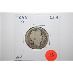 1898-O Barber Quarter; G4; EST. $10-15