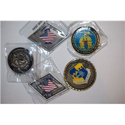 Various Military Challenge Coins; Lot of 5; EST. $40-75