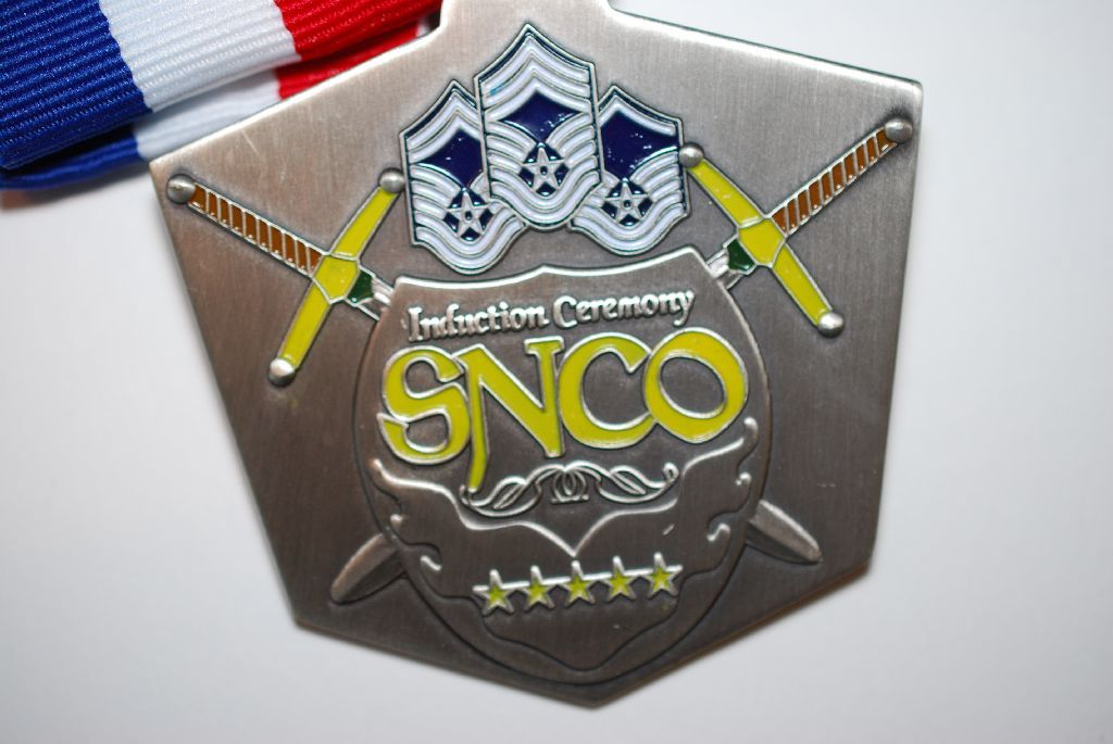 Induction Ceremony SNCO Military Medal With Cloth Necklace; EST. $10-20