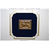 Image 1 : 22K Gold Replica Stamp With Enlarged Reproduction Of The Original Stamp; First Day Issue Of The Orig
