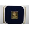 Image 1 : 22K Gold Replica Stamp With Enlarged Reproduction Of The Original Stamp; First Day Issue Of Original