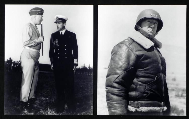 2 Photos Wwii General Patton Lord Mountbatten