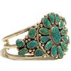 Image 2 : Old Pawn Navajo Turquoise Cluster Sterling Silver Cuff Bracelet - AT?