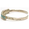 Image 3 : Old Pawn Zuni Turquoise Sterling Silver Cuff Bracelet - D. Peina