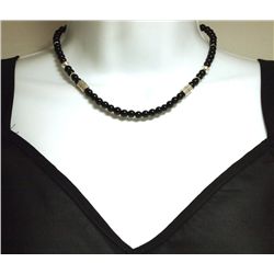 Navajo Onyx Sterling Silver Necklace - Tommy Singer