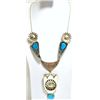 Image 1 : Navajo Turquoise Sun Face Sterling Silver Necklace with Pins - Nelson Morgan