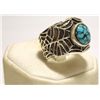 Image 2 : Navajo Spider Web Turquoise Sterling Silver Tufacast Men's Ring - Philander B Begay