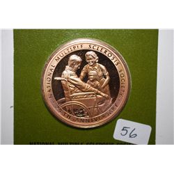 25th Anniversary Of The National Multiple Sclerosis Society Medal; Solid Franklin Bronze Proof; The 