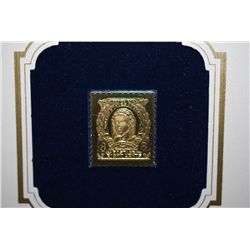 22K Gold Replica Stamp With Enlarged Reproduction Of The Original Stamp; First Day Issue Of Original