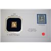 Image 2 : 22K Gold Replica Stamp With Enlarged Reproduction Of The Original Stamp; First Day Issue Of Original