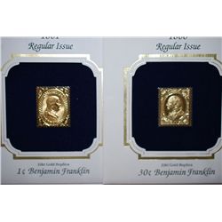 22K Gold Replica With Enlarged Reproduction Of The Original Stamp; First Day Issue Of Original Stamp