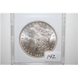 1887 Silver Morgan $1; MCPCG Graded MS63; EST. $60-80