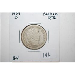 1909-D Barber Quarter; G4; EST. $8-15