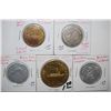 Image 1 : Various California State Tokens; Lot of 5; EST. $10-15