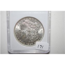 1887 Silver Morgan $1; MCPCG Graded MS63; EST. $60-80