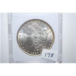 1887 Silver Morgan $1; MCPCG Graded MS62; EST. $60-80