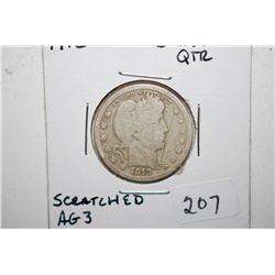 1912 Barber Quarter; AG3 Scratched; EST. $8-15