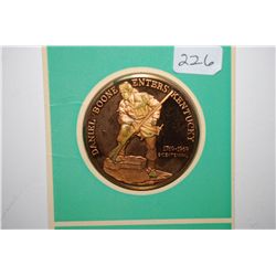 1969 Daniel Boone Bicentennial Medal; Solid Franklin Bronze Proof; The Franklin Mint; EST. $10-20