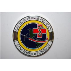 622nd Aeromed Staging Sq Military Challenge Coin; One Team Trained & Ready; EST. $10-20