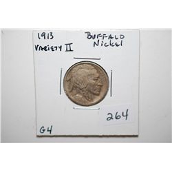 1913 Buffalo Nickel; Variety II; G4; EST. $12-25