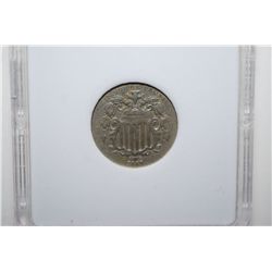 1869 Shield Nickel; MCPCG Graded EF40; EST. $60-90