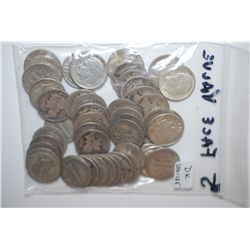 Mercury Dime; Various Dates & Conditions; Lot of 35 & Roosevelt Dime; Various Dates & Conditions; Lo