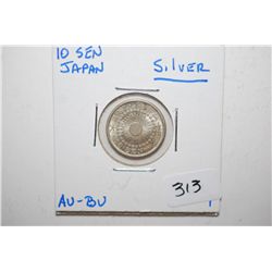 Japan 10 Sen Foreign Coin; AU-BU Silver; EST. $10-20