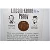 Image 1 : 1973 Lincoln Penny With Kennedy Profile Imprinted On Front Of Coin With History; EST. $5-10