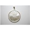 Image 1 : 2008 Silver Morgan $1 Set In Sterling Silver Bezel With Charm Loop; EST. $30-40