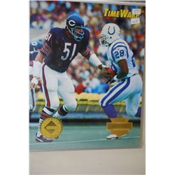 1995 NFL Limited Edition Time Warp Collector's Edge Collectible Picture; Dick Butkus VS Marshall Fau