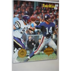 1995 NFL Limited Edition Time Warp Collector's Edge Collectible Picture; Y.A. Tittle VS Leslie O'Nea