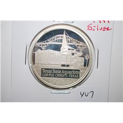 1990 Texas State Aquarium Silver Round; .999 Fine Silver 1 Oz.; EST. $30-40