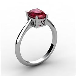 Garnet 1.00 ctw Ring 14kt White Gold