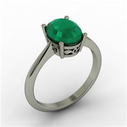 Emerald 1.90 ctw Ring 14kt White Gold