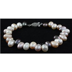 126.2CTW 9" BLACK-WHITE-PEACH-LAVENDER FRESHWATER PEARL