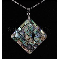 Natural 48.97ctw Mother Of Pearl Silver Pendant