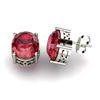 Image 1 : Garnet 5.60ctw Earring 14kt White Gold