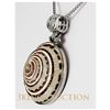 Image 2 : Natural 73.75ctw Mother of Pearl Sea Shell Silver Penda