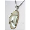 Image 2 : Natural 46.79ctw White Mother Of Pearl Silver Necklace