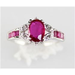 1.06 ctw Ruby .20 ctw Diamond 10K Ring