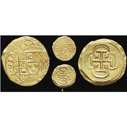 Mexico City, Mexico, cob 8 escudos, 1714/GRAT, assayer J, rare, from the 1715 Fleet.