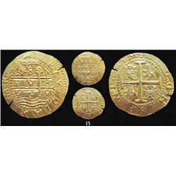 Lima, Peru, cob 8 escudos, 1699R, from the 1715 Fleet, scarce.