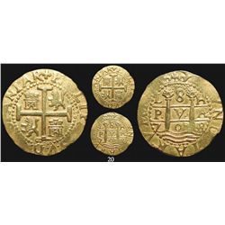 Lima, Peru, cob 8 escudos, 1708H, from the 1715 Fleet.