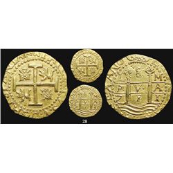 Lima, Peru, cob 8 escudos, 1711M, from the 1715 Fleet, encapsulated NGC AU 58.