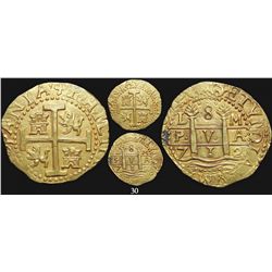 Lima, Peru, cob 8 escudos, 1712M, from the 1715 Fleet, encapsulated NGC MS 61.