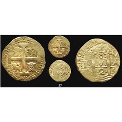 Lima, Peru, cob 8 escudos, 1725M, Louis I, scarce.