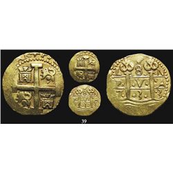 Lima, Peru, cob 8 escudos, 1733N, supposedly from the 1733 Fleet (rare provenance).